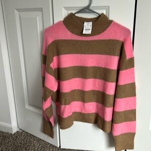 JCrew Extra Soft Pink Brown Sweater